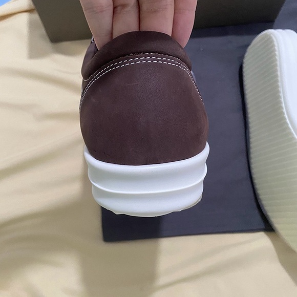 Rick Owens Low-Top Brown Sneakers with Triangle Triangle Trim - Picture 8 of 12